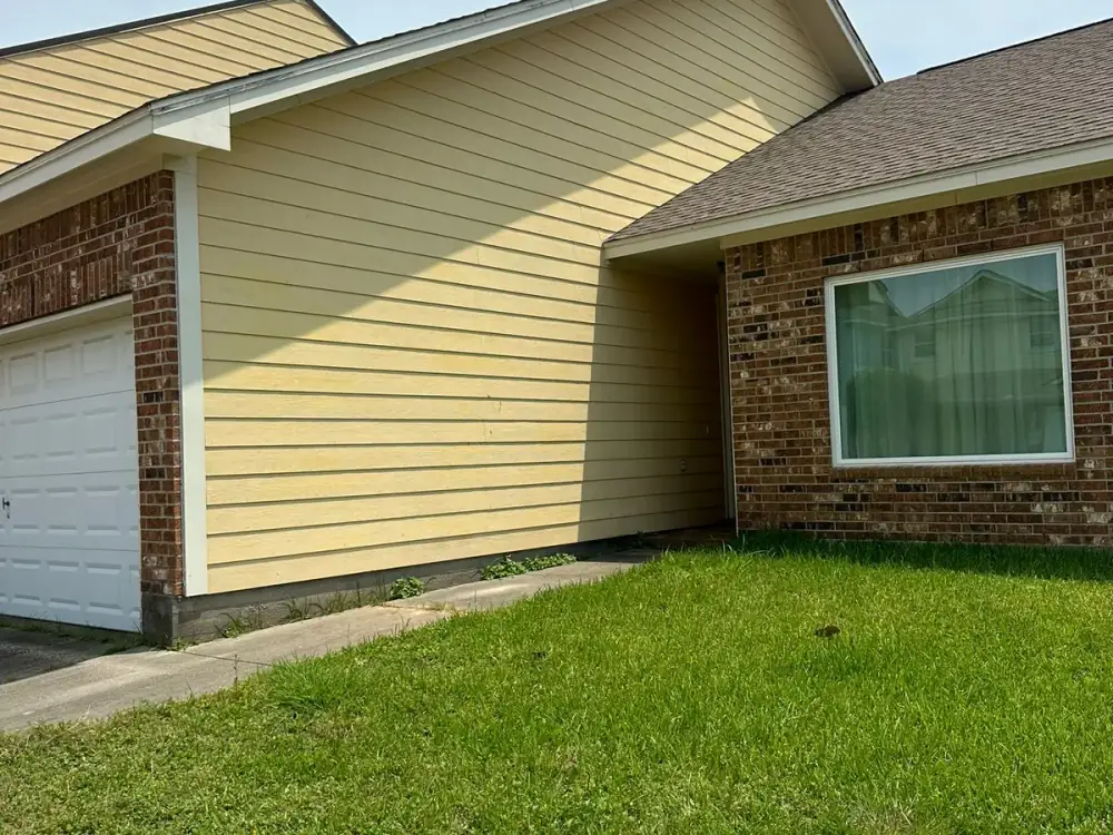 Freshly painted exterior trim and siding